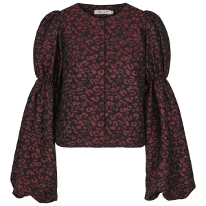 Jacquard blazer Deep burgundy