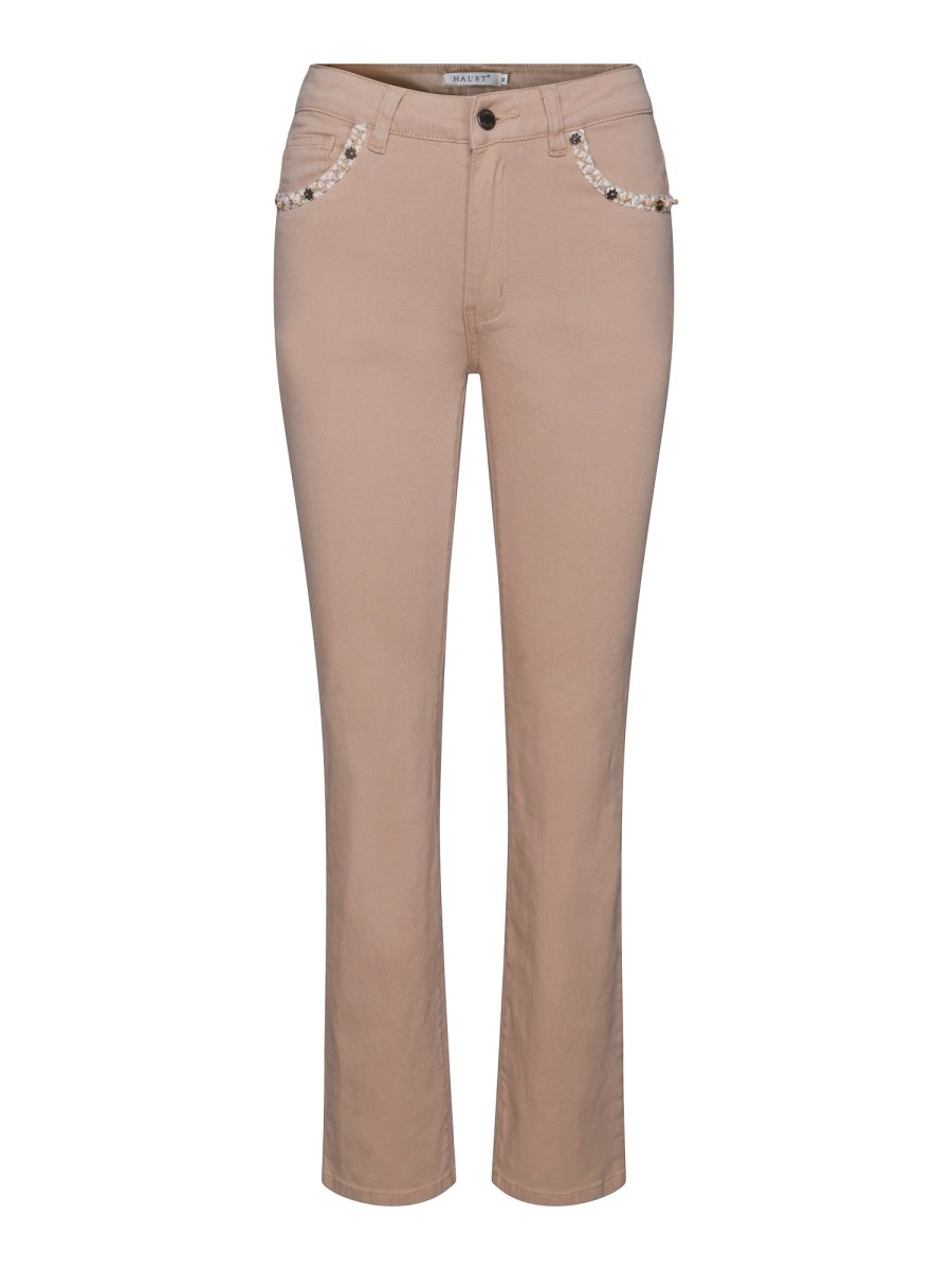 MIA jeans w/ribbon Comfort straight leg Sand
