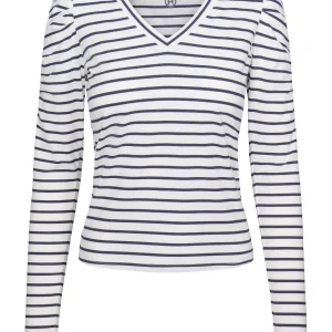 Sleeve top Striped Navy