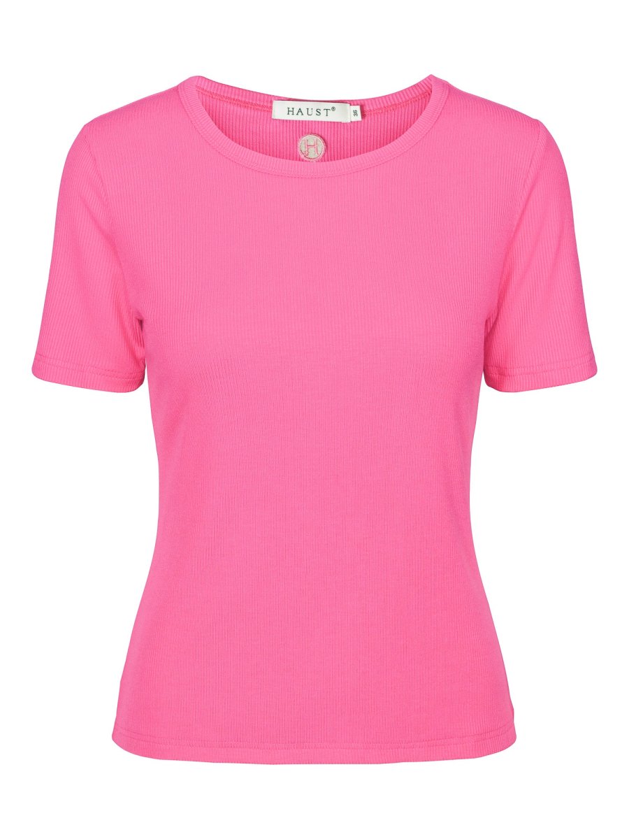 Ribbed short sleeved top Fuchsia - Image 2