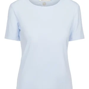 Ribbed short sleeved top Light Blue