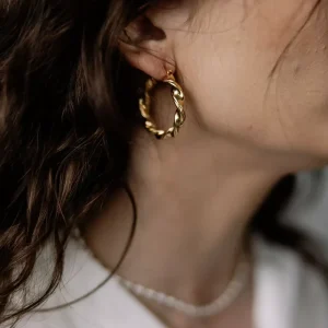 Twisted Earrings Large Gold