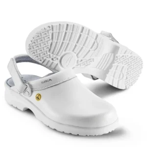 Sko 19467, Sika Clog ESD M/Hælreim, Unisex Hvit